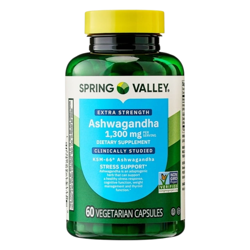 Cápsulas de Ashwagandha Spring Valley Ashwagandha Extra Strength 1300mg 60 uni