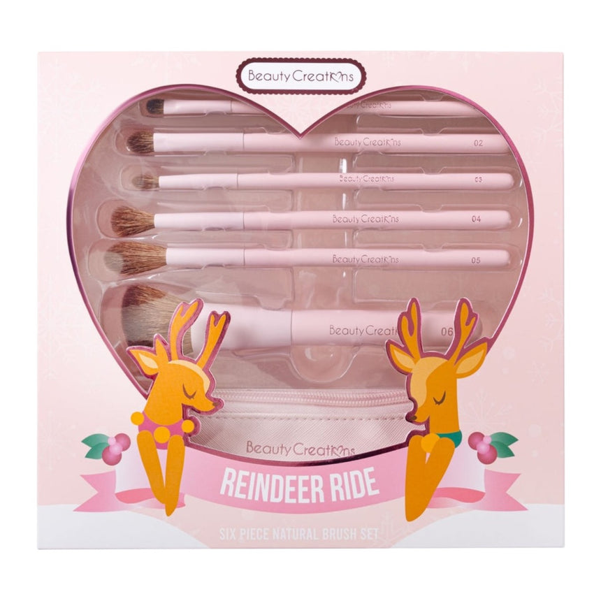 Kit de Brochas Beauty Creations Reindeer Ride 6PC Natural Brush Set