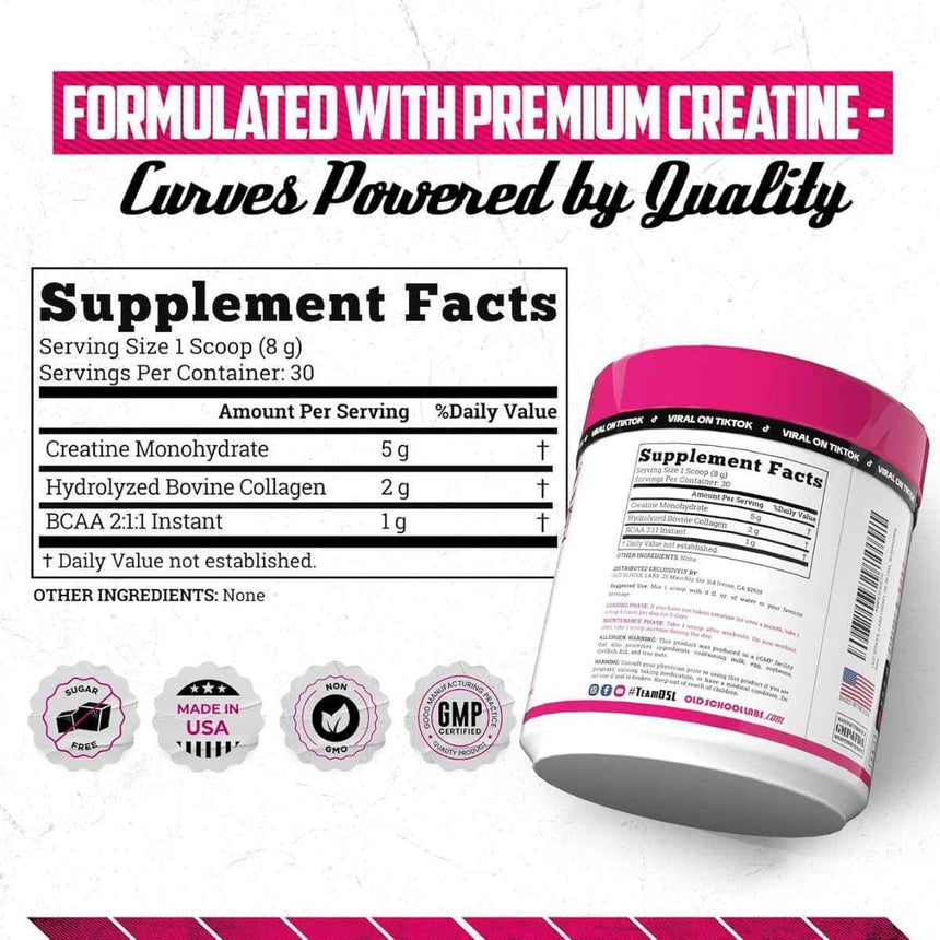 Creatine en Polvo Old School Creatine Monohydrate for Women