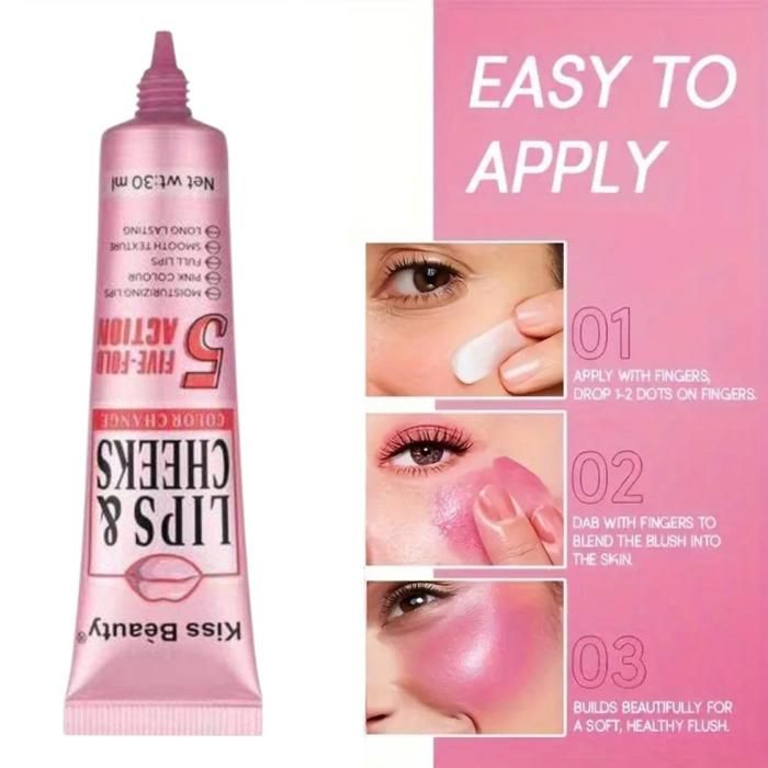 Crema con Color Kiss Beauty Lips & Cheeks Color Change