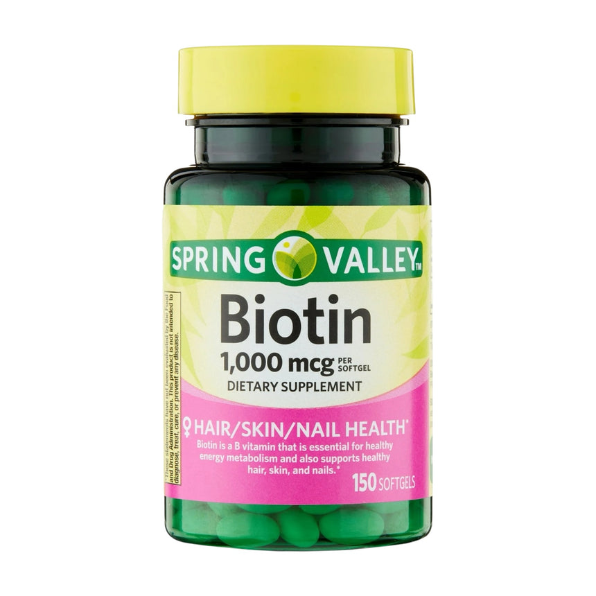 Al por Mayor Cápsulas Blandas de Biotina Spring Valley Biotin 1000 Mcg Biotin 150 Uni