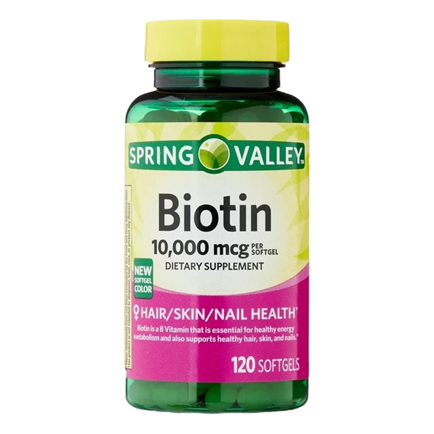 Capsulas Blandas de Biotina Spring Valley Hair Skin and Nails 120uni