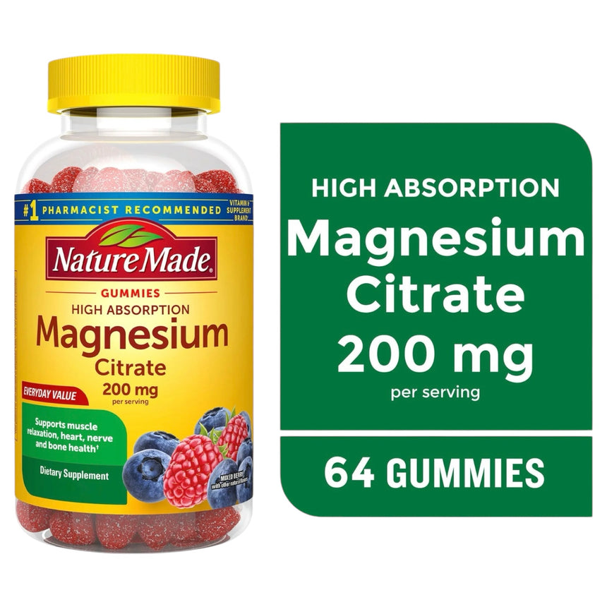 Gomitas de Citrato de Magnesio Nature Made Magnesium Citrate 200mg 64uni