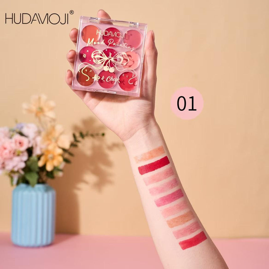 Paleta de Labial y Rubor Hudamoji Mood Painting Lip & Cheek