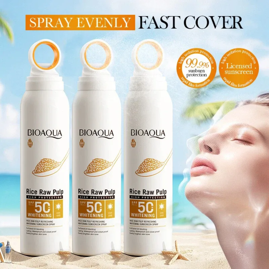 Protector Solar en Spray Bioaqua Rice Raw Pulp 50Spf 150ml