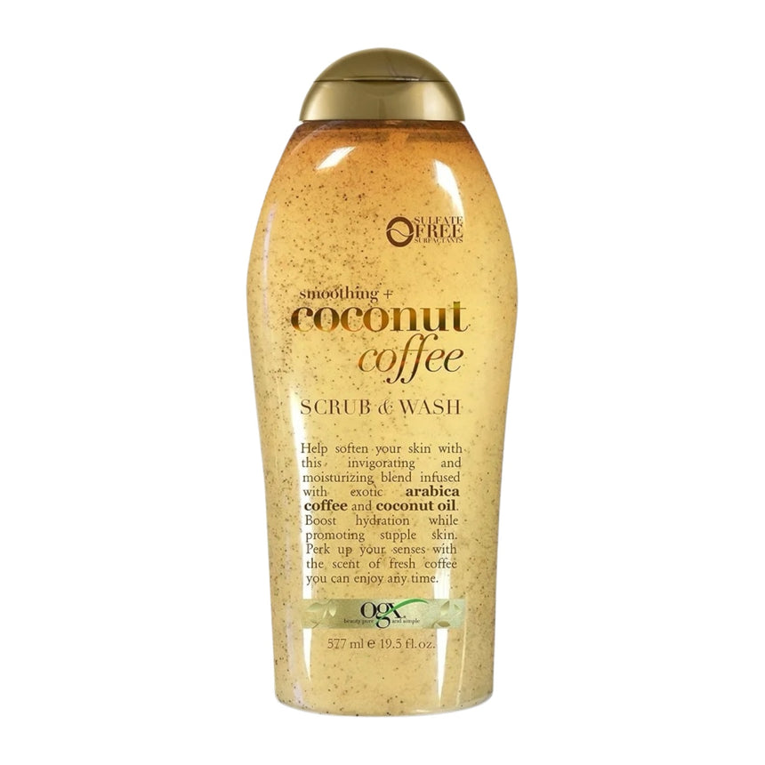 Exfolinte Corporal OGX Smoothing Coconut Coffee Scrub and Wash