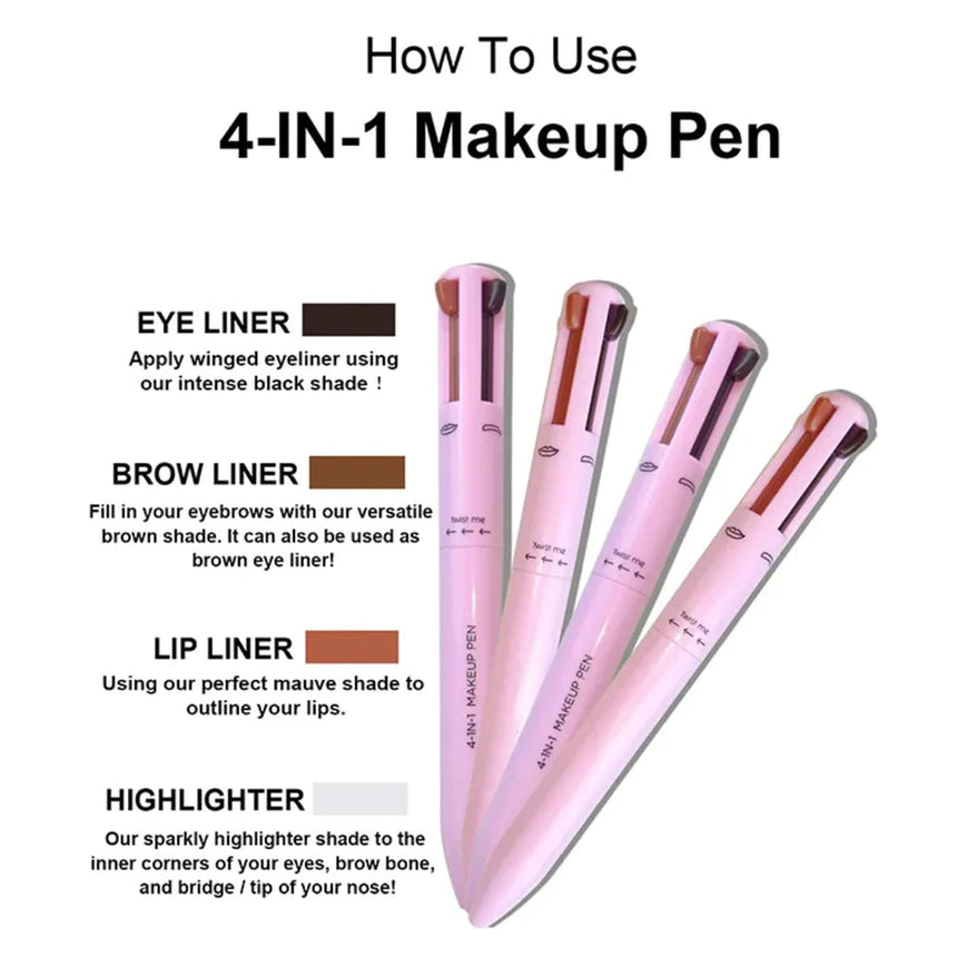 Lápiz Delineador Multi Uso Hudamoji 4 in 1 Makeup Pen