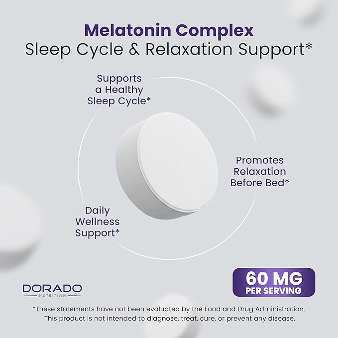 Tabletas de Melatonina Dorado Nutrition Melatonin Tablets 60mg 24uni