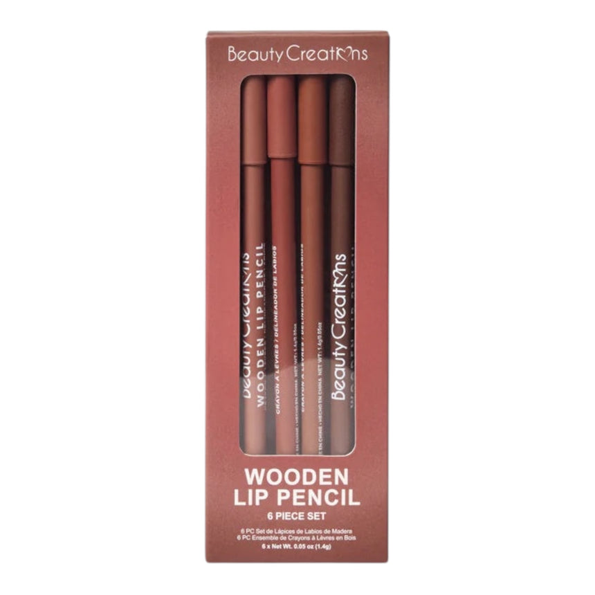 Lápiz de Labios Beauty Creations Wooden Lip Pencil Nude Set 6uni
