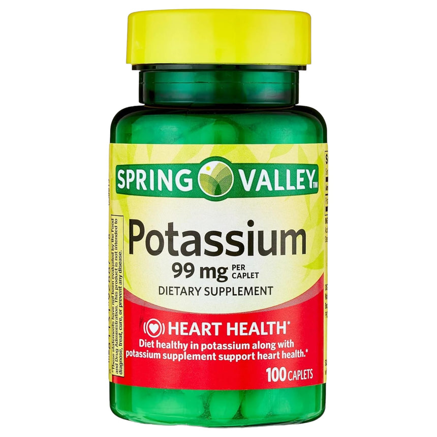 Tabletas de Potasio Spring Valley Potassium 99mg Heart Health