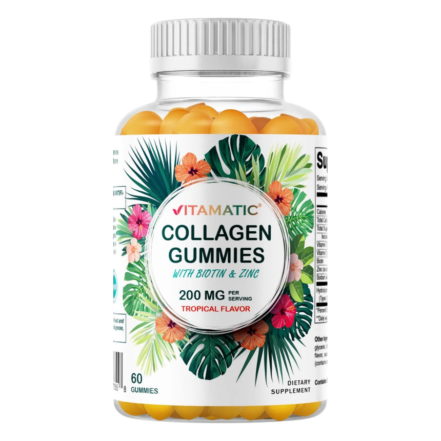 Gomitas de Colágeno Vitamatic Collagen Gummies with Biotin & Zinc 200mg 60g
