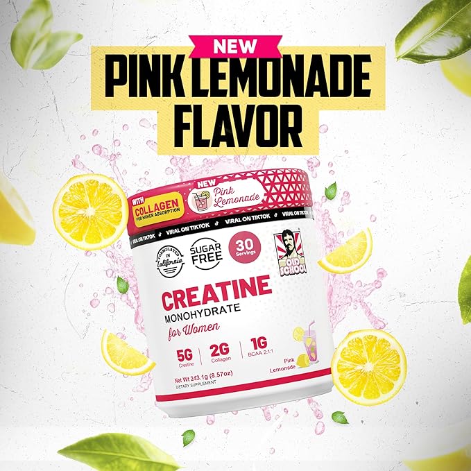 Creatine en Polvo Old School Creatine Monohydrate for Women Pink Lemonade
