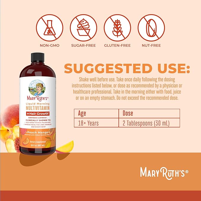 Multivitaminico para el Crecimiento del Cabello MaryRuth's Liquid Morning Multivitamin Hair Growth