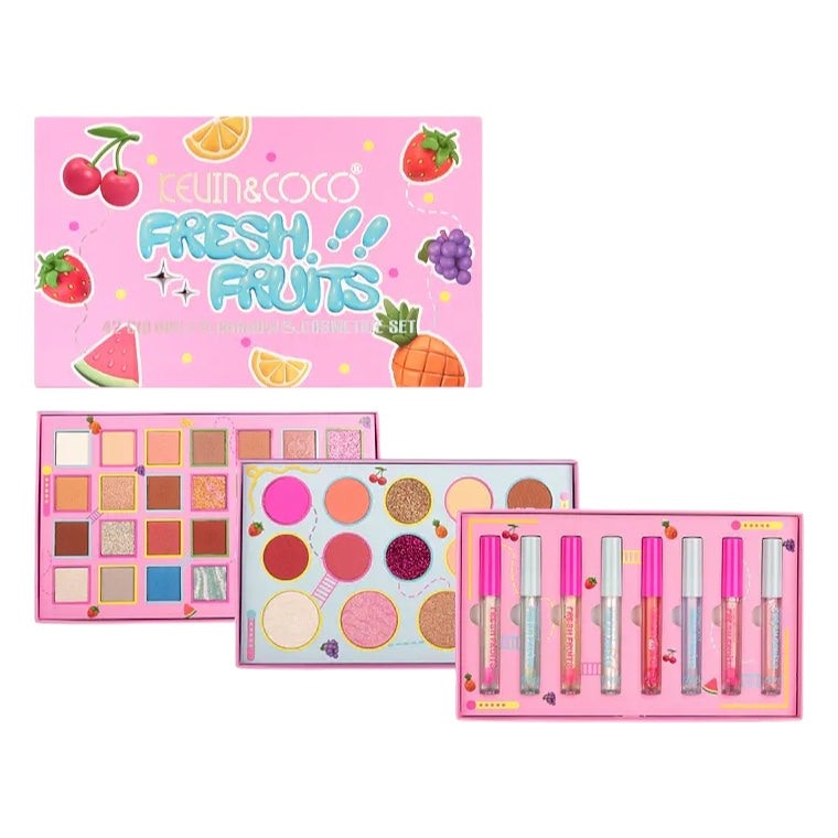 Paleta de Sombras y Labiales Kevin & Coco Fresh Fruits Palette Fresa