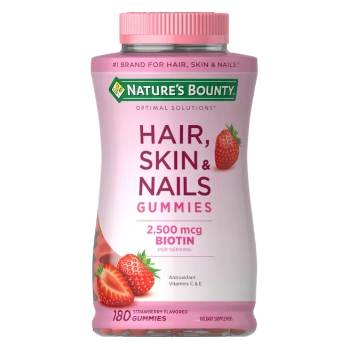 Gomitas para Cabello, Piel y Uñas Nature’s Bounty Hair, Skin & Nails Gummies Biotin (Tamaños Variados)