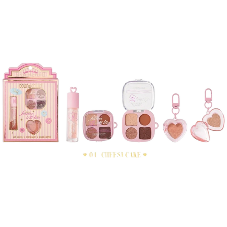 Kit de Lipgloss, Sombras e Iluminador Kevin & Coco Your Forever All My Love Lipgloss, Eyeshadow & Highlight