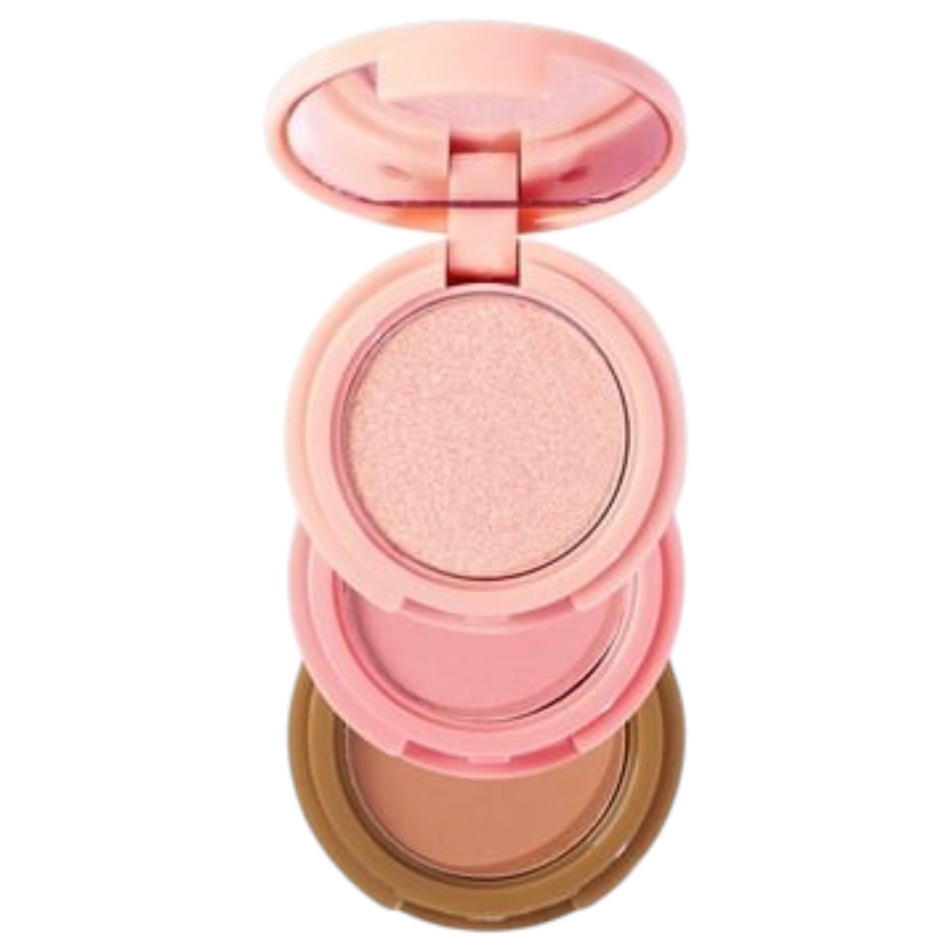 Paleta de Iluminador, Rubor y Contornos Handman 3 un 1 Highlight, Blush & Contour Palette