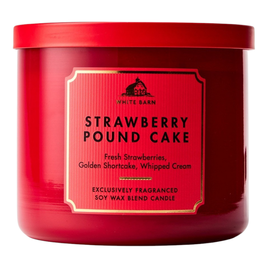 Candela de 3 Mechas Bath & Body Strawberry Pound Cake 3 Wick Candle