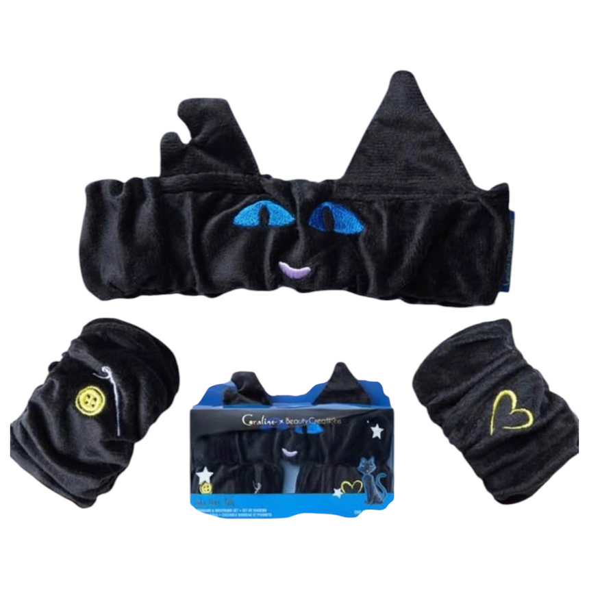 Set de Banda y Muñequeras Beauty Creations x Coraline Cats Don't Talk Headband & Wristband Set