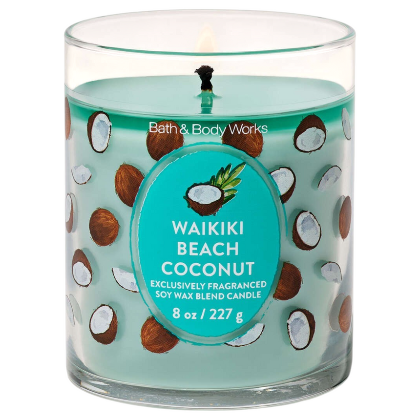 Vela Aromática Bath & Body Waikiki Beach Coconut Single Wick Candle