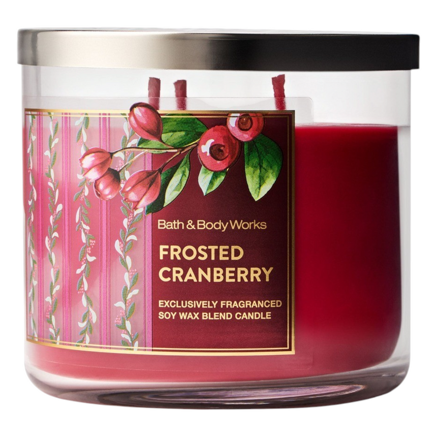 Vela Aromática Bath & Body Frosted Cranberry 3 Wick Candle