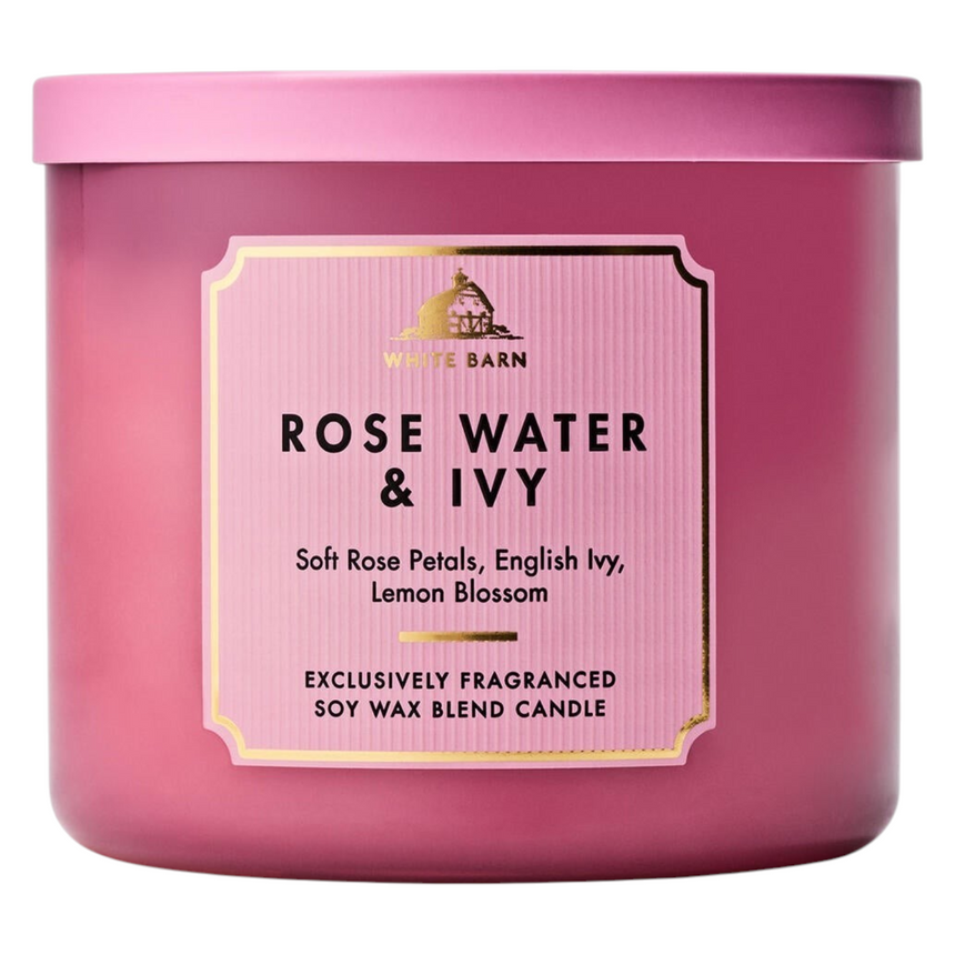 Vela Aromática Bath & Body Rose Water & Ivy 3 Wick Candle