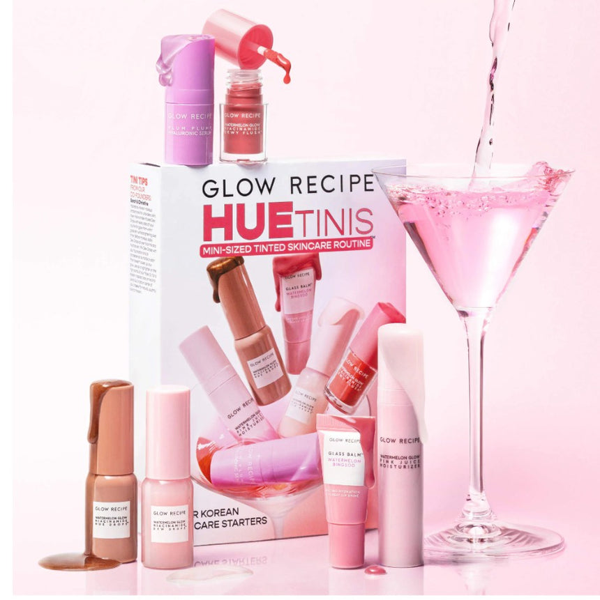 Kit de Skincare Glow Recipe Huetinis Mini Tinted Skincare Set