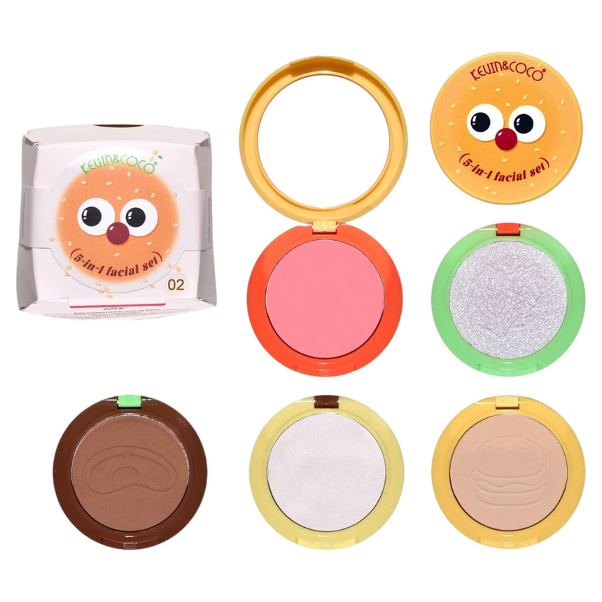 Kit de Maquillaje 5 en 1 Kevin & Coco Burgerlicious Cheek Stack