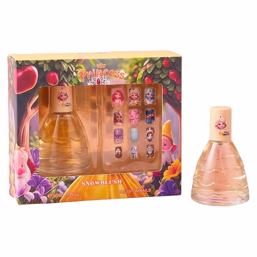 Kit Infantil de Perfume y Uñas Postizas Princess Aquapearl Pink Yellow