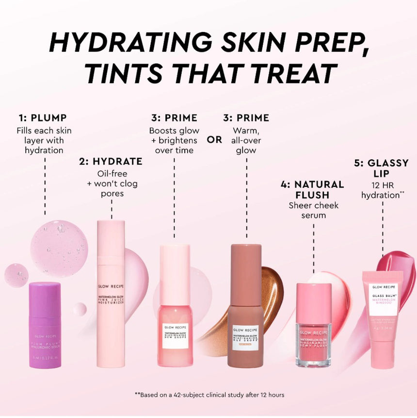 Kit de Skincare Glow Recipe Huetinis Mini Tinted Skincare Set