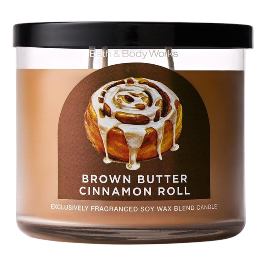 Vela Aromática Bath & Body Brown Butter Cinnamon Roll 3 Wick Candle