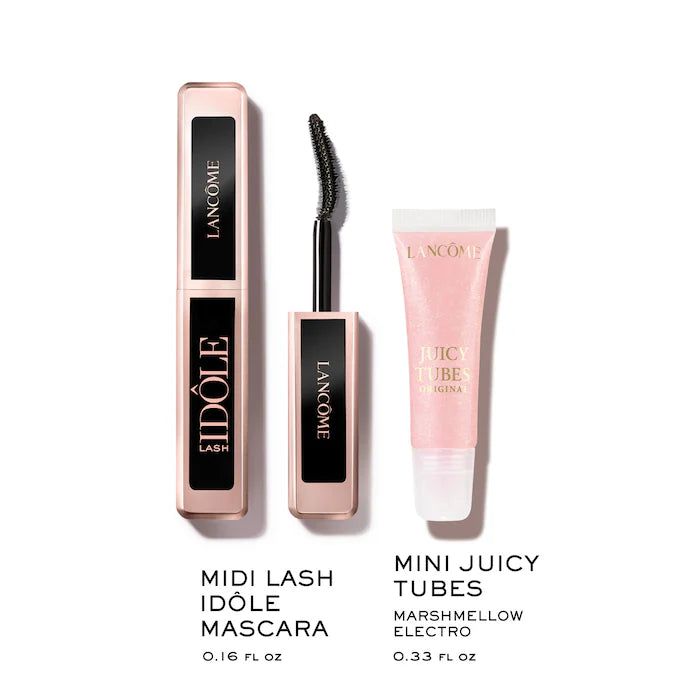 Dúo de Máscara de Pestañas y Lipgloss Lancome Mini Juicy Tubes Lipgloss & Travel Size Lash Idole Mascara Duo