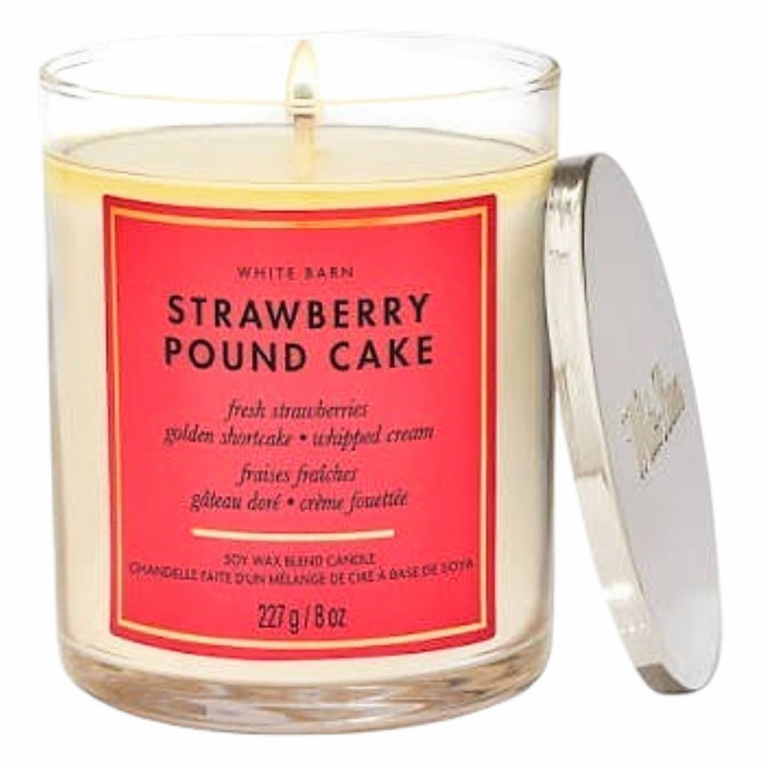 Vela Aromática Bath & Body Strawberry Pound Cake Single Wick Candle