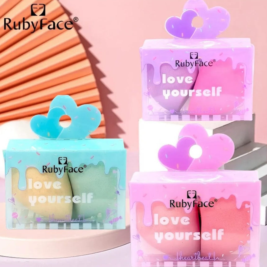 Set de Esponjas Ruby Face Beauty Blender Love Yourself