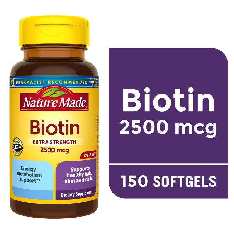 Suplemento de Biotina Nature Made Biotin Extra Strenght 2500mcg 150uni