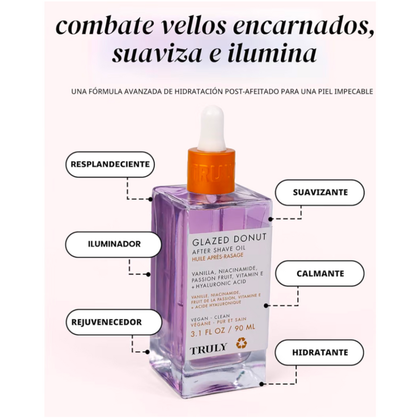 Aceite para Después del Afeitado de Vainilla y Maracuyá Truly Glazed Donut After Shave Oil Vanilla Passion Fruit 189ml