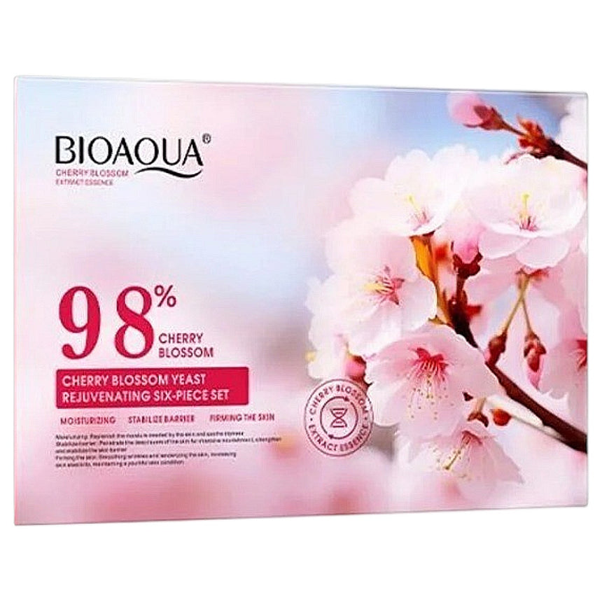 Kit de Skincare Antiarrugas Bioaqua Cherry Blossom Yeast Anti Wrinkle Firming Repair