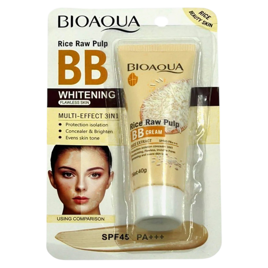 BB Cream Blanqueadora de Arroz Bioaqua BB Whitening Rice Raw Pulp 40g