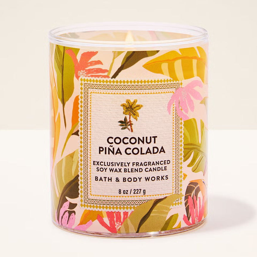 Vela Aromática Bath & Body Piña Colada Single Wick Candle