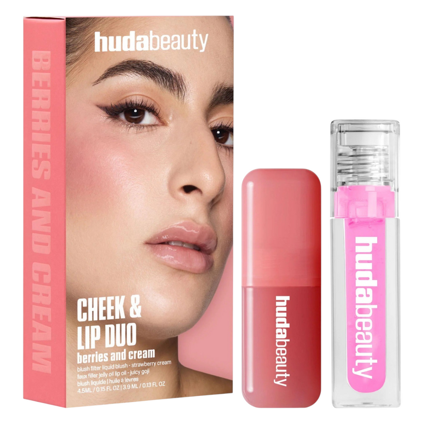 Dúo de Lipgloss Huda Beauty Berries and Cream Cheek and Lip Duo