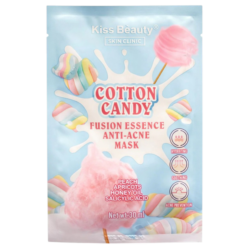 Mascarilla Facial para Acné Kiss Beauty Cotton Candy Fusión Essence Anti Acne Mask