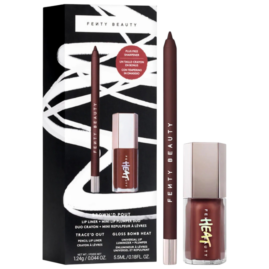 Kit de Labios Fenty Beauty by Rihanna Brown'd Pout Lip Liner + Mini Lip Plumper Duo