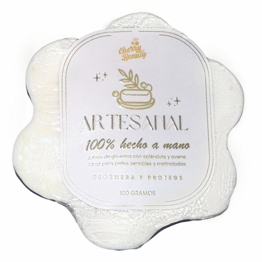 Jabón Artesanal de Glicerina con Caléndula Cherry Beauty