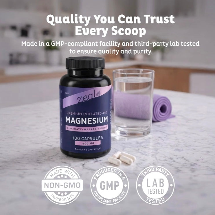 Cápsulas de Magnesio Zeal Premium Chelated 400 Magnesium Capsules 400mg 180uni