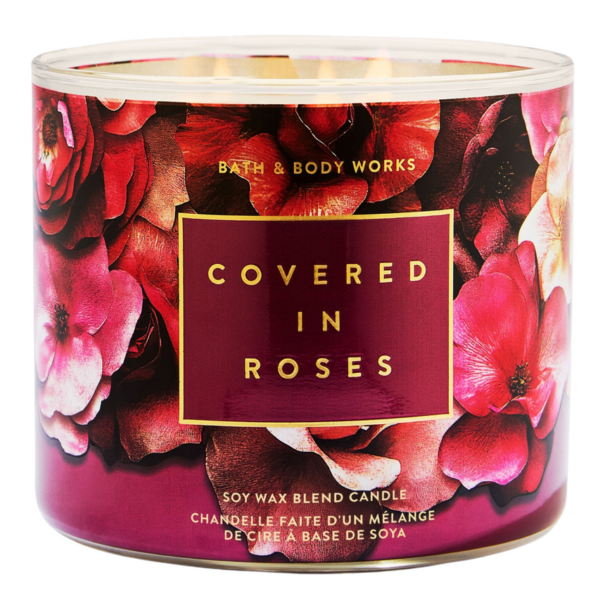 Vela Aromática Bath & Body Covered in Roses 3 Wick Candle
