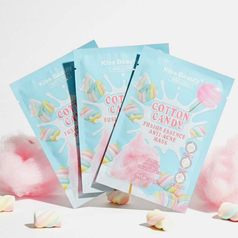 Mascarilla Facial para Acné Kiss Beauty Cotton Candy Fusión Essence Anti Acne Mask