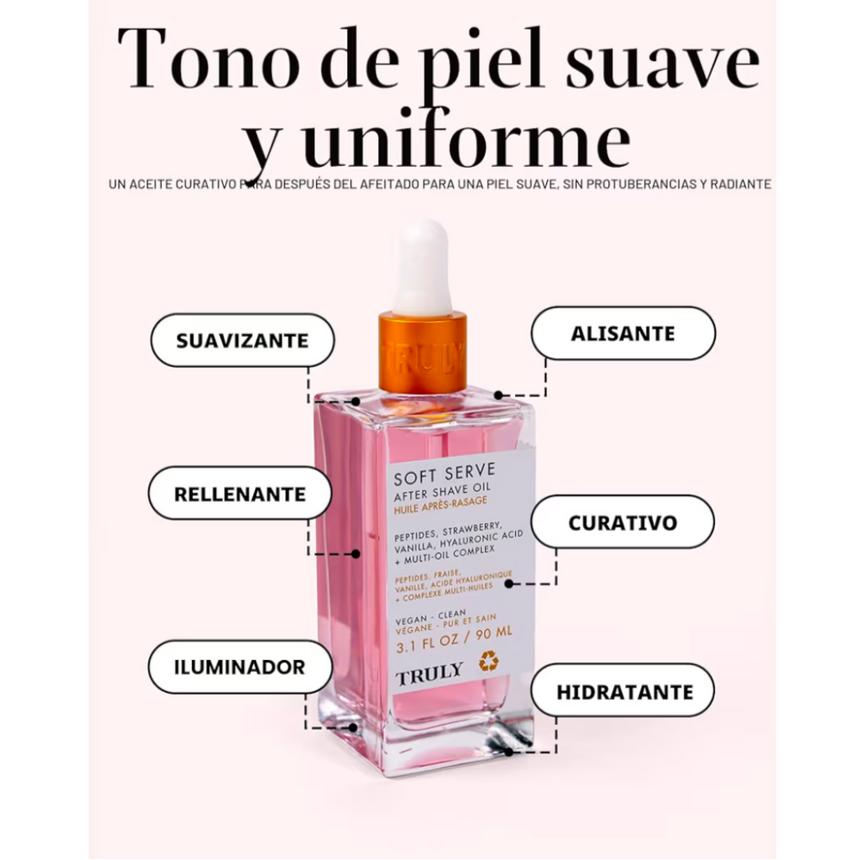 Aceite para Después del Afeitado de Vainilla y Fresa Truly Soft Serve After Shave Oil Vanilla Strawberry 189ml