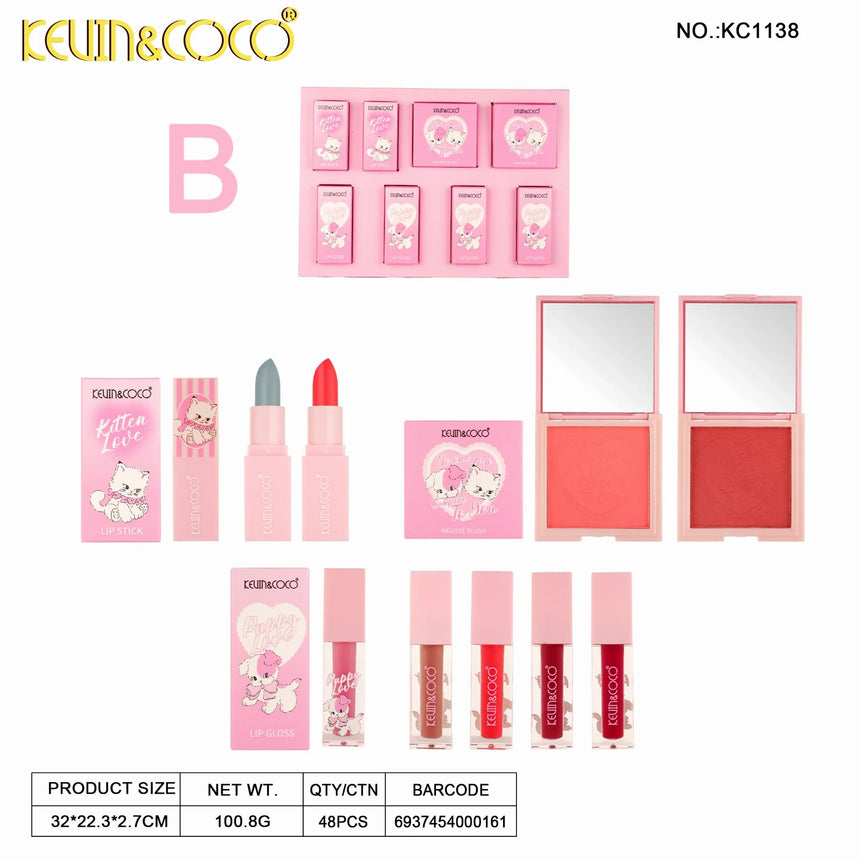 Kit de Labiales y Rubores Kevin & Coco Kit Cutie Loveseries