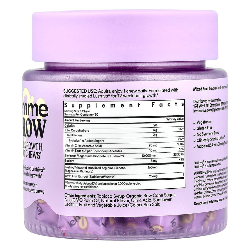 Gomitas para Crecimiento de Cabello Lemme Grow Hair Growth Sotf Chews