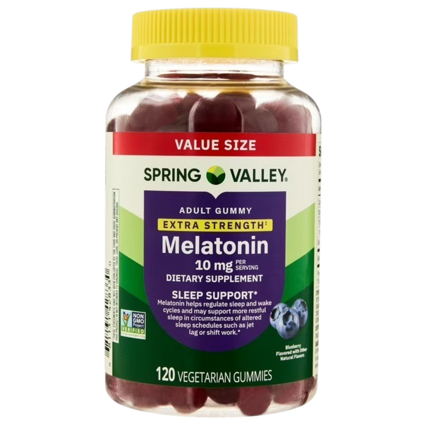 Gomitas de Melatonina Extra Fuertes Spring Valley Extra Strength Melatonin 10mg 120uni